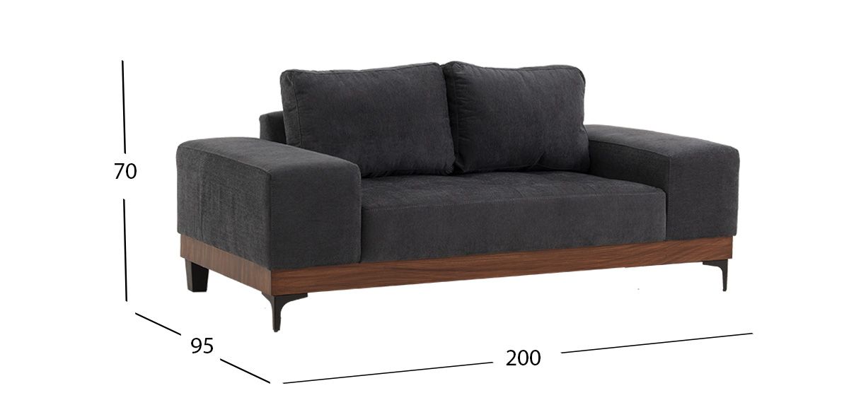 Sofá 2 Plazas Maya Gris Oxford