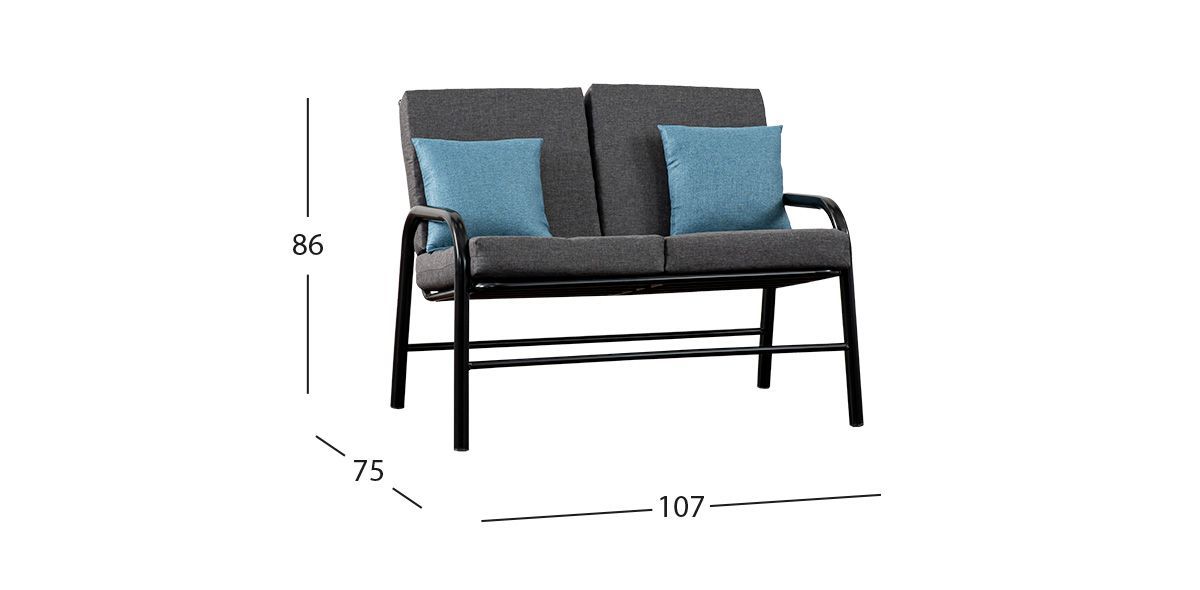 Sofá 2 Plazas Noruega Gris