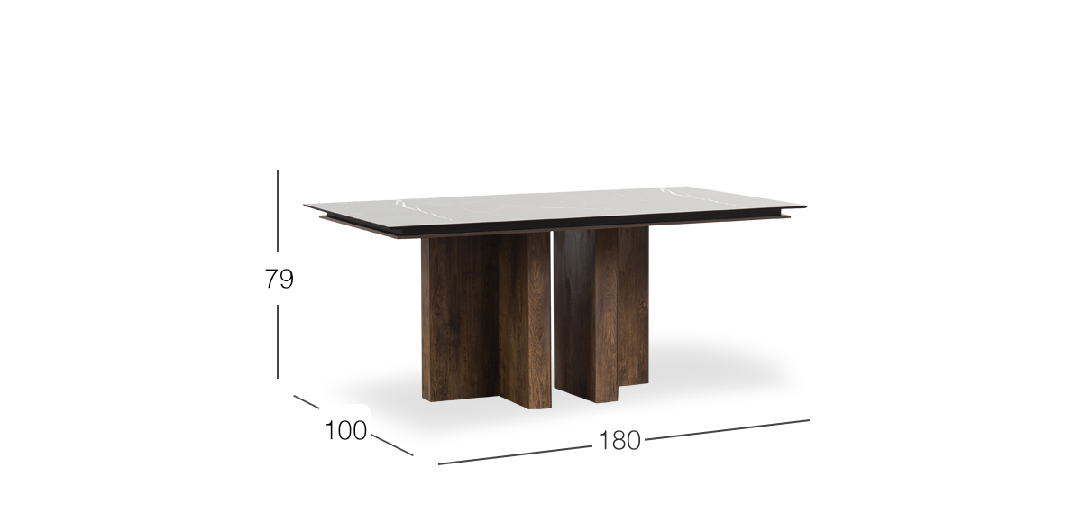 Mesa Comedor 180 x 100 Cm Birmania Negro