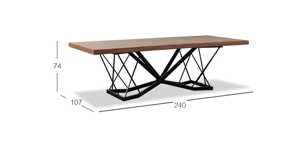 Mesa Comedor Rectangular 240 Cm Piastri Café