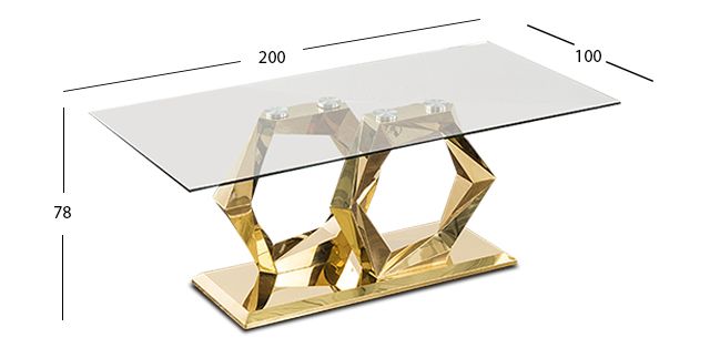 Mesa Comedor Rectangular Royal Gold Hexa