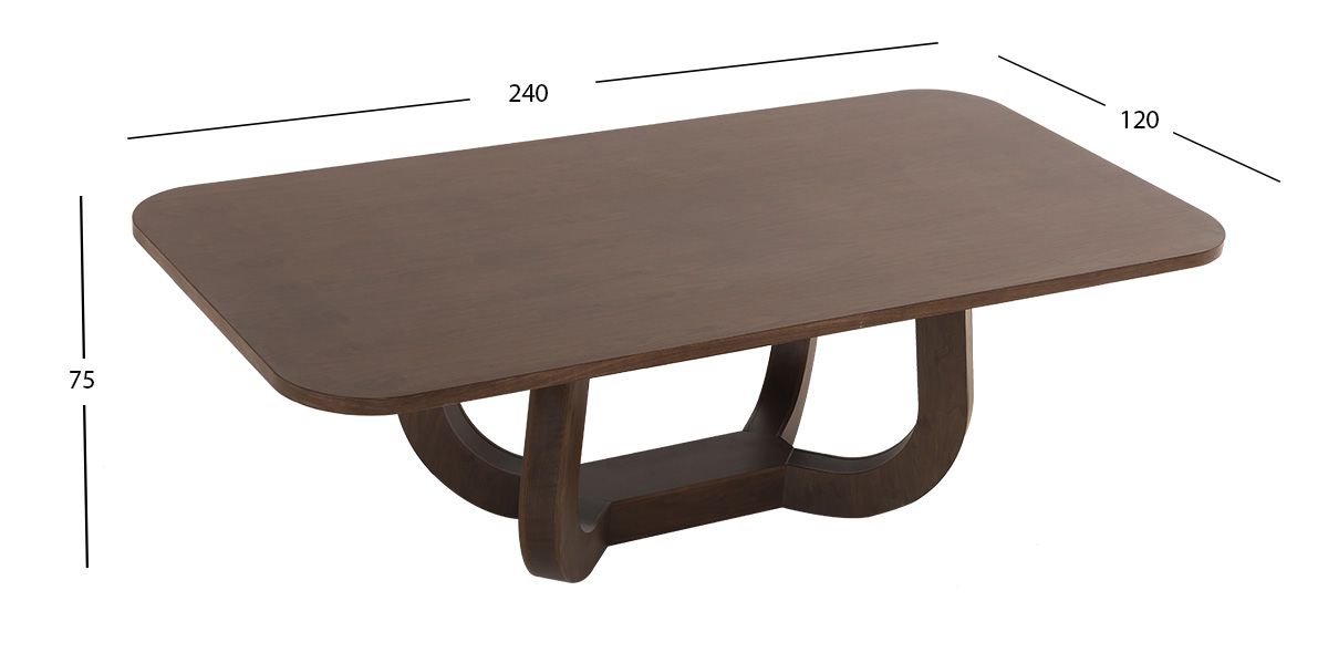 Mesa Comedor 240 X 120 Cm Edra Café