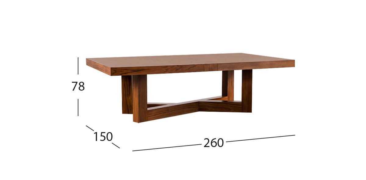 Mesa Comedor Rectangular Creta Tzalam 260 cm