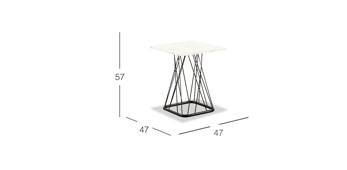 Mesa Lateral Cuadrada Nápoles Blanco