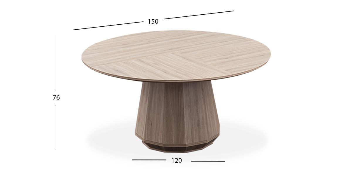 Mesa Comedor Redonda 150 Cm Casa Anahí Meridiani Café