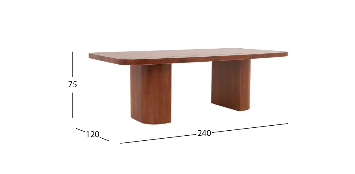 Mesa Comedor 240 X 120 Cm Edimburgo Café