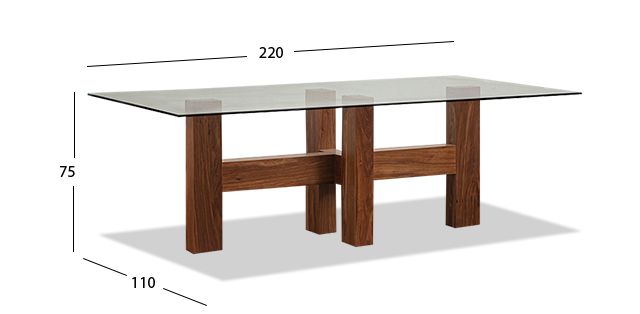 Mesa Comedor Rectangular Praga Cristal Tzalam