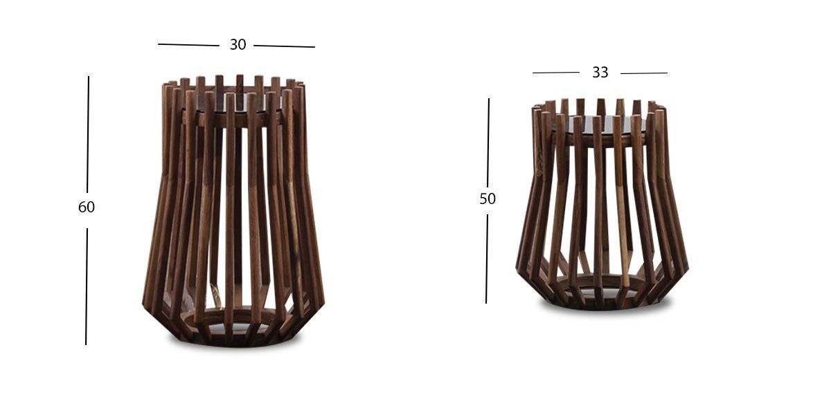 Juego De Mesas Laterales Redondas Maku Parota 2 Pzs