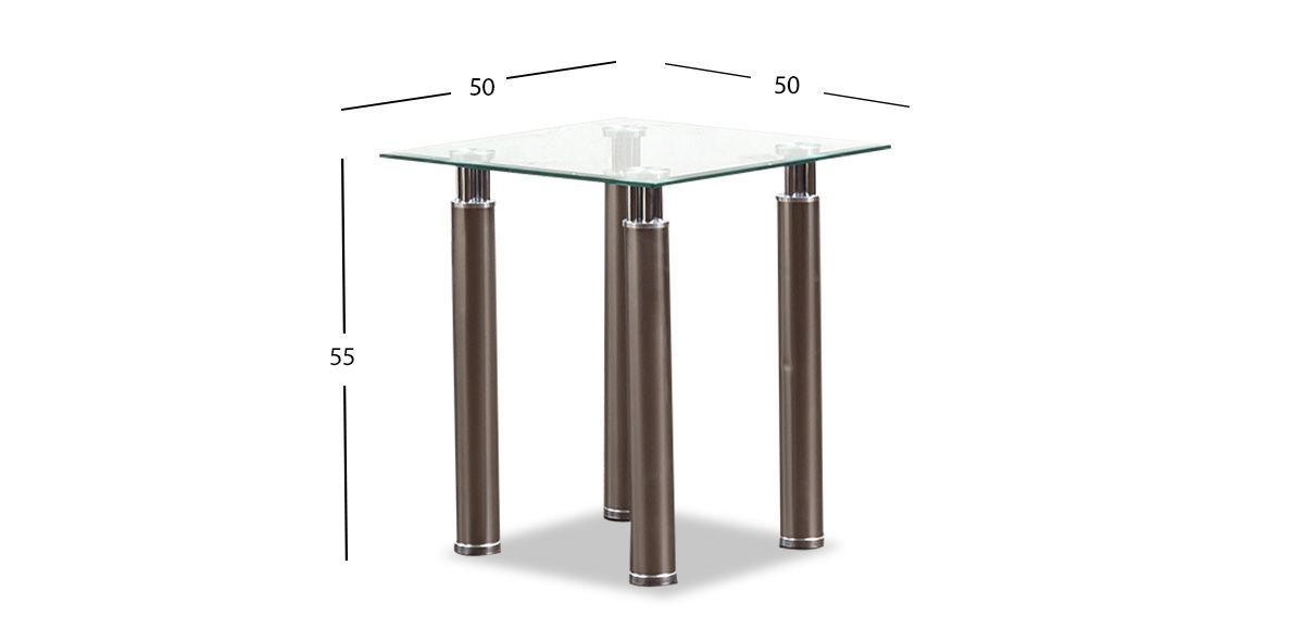 Mesa Lateral Cuadrada Enkel II Plata 