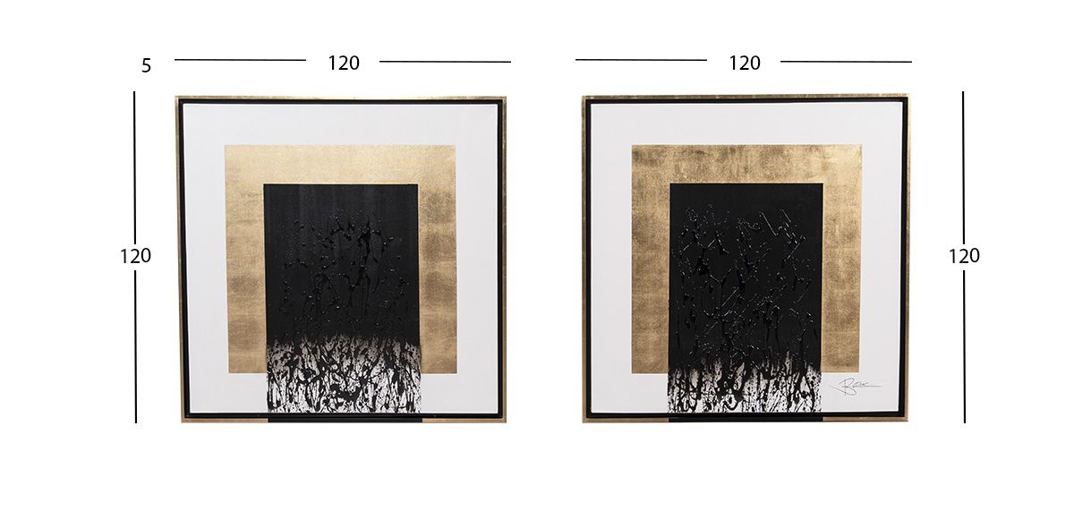 Cuadro Decorativo Al Oleo Deslave CL Blanco