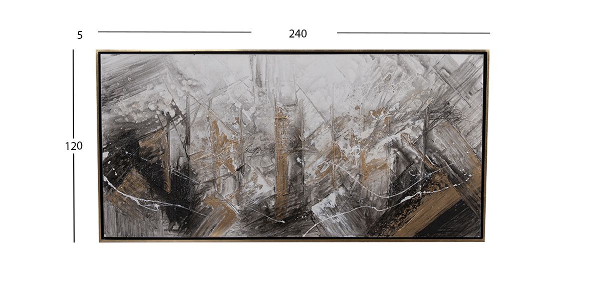 Cuadro Decorativo Al Oleo Hierro CL Negro