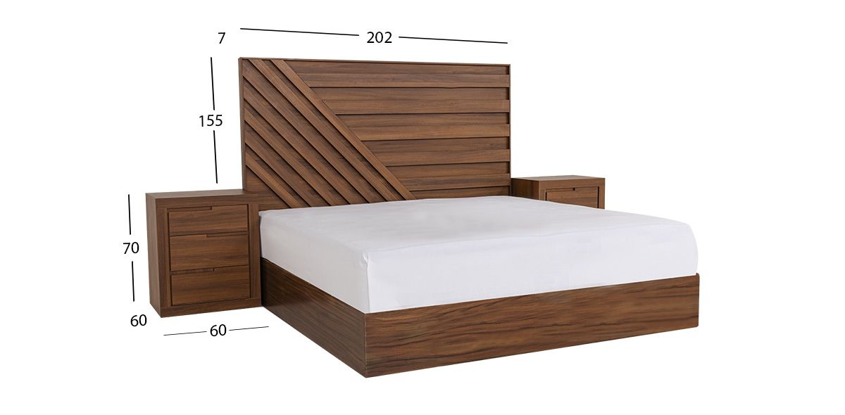 Recámara King Size Doha Café 3 Piezas