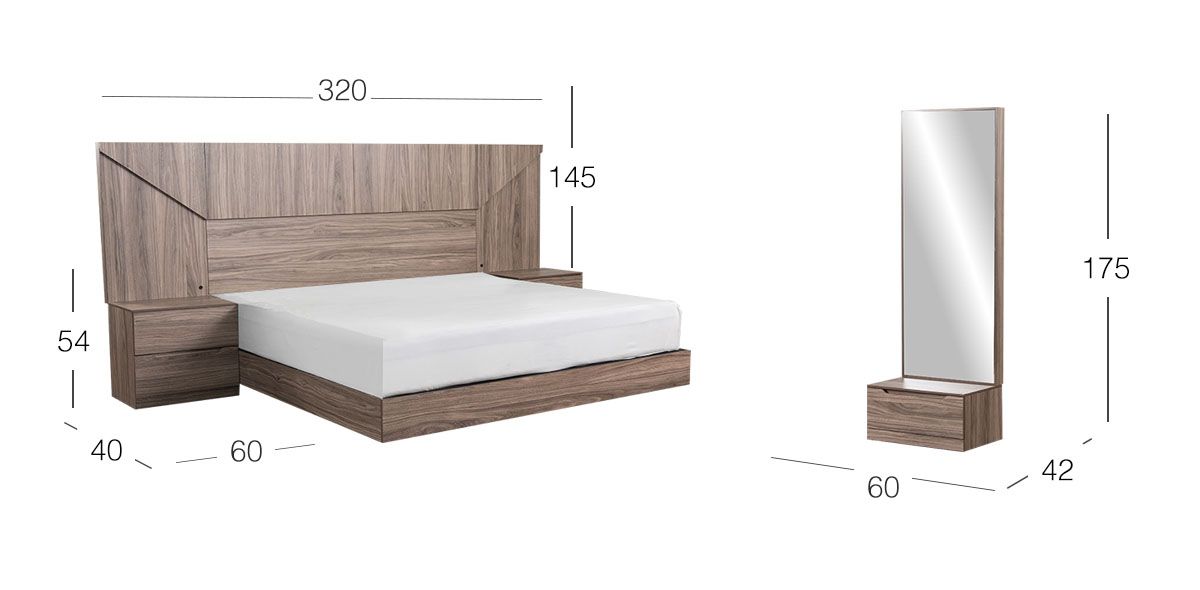 Recámara King Size Eslovenia Café Nogal 4 Piezas