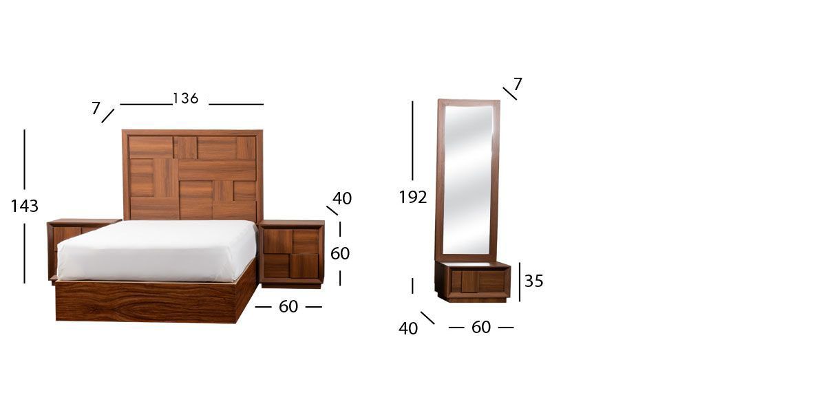 Recámara Matrimonial Atenas Parota 4 Piezas