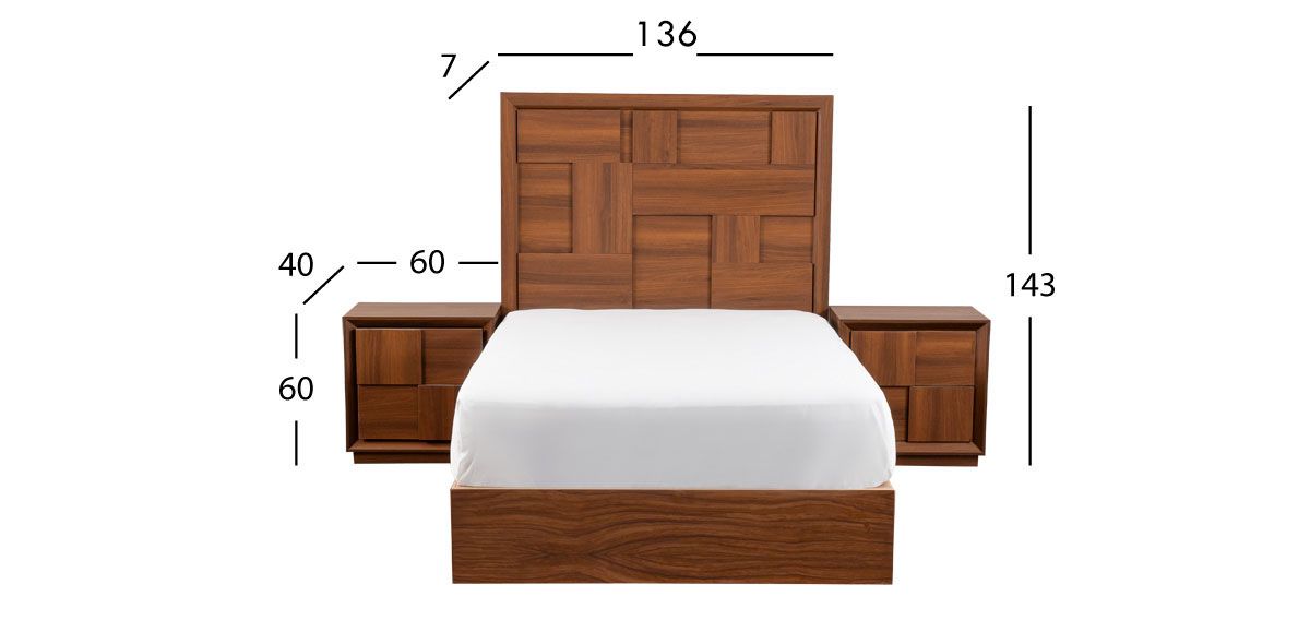 Recámara Matrimonial Atenas Parota 3 Piezas