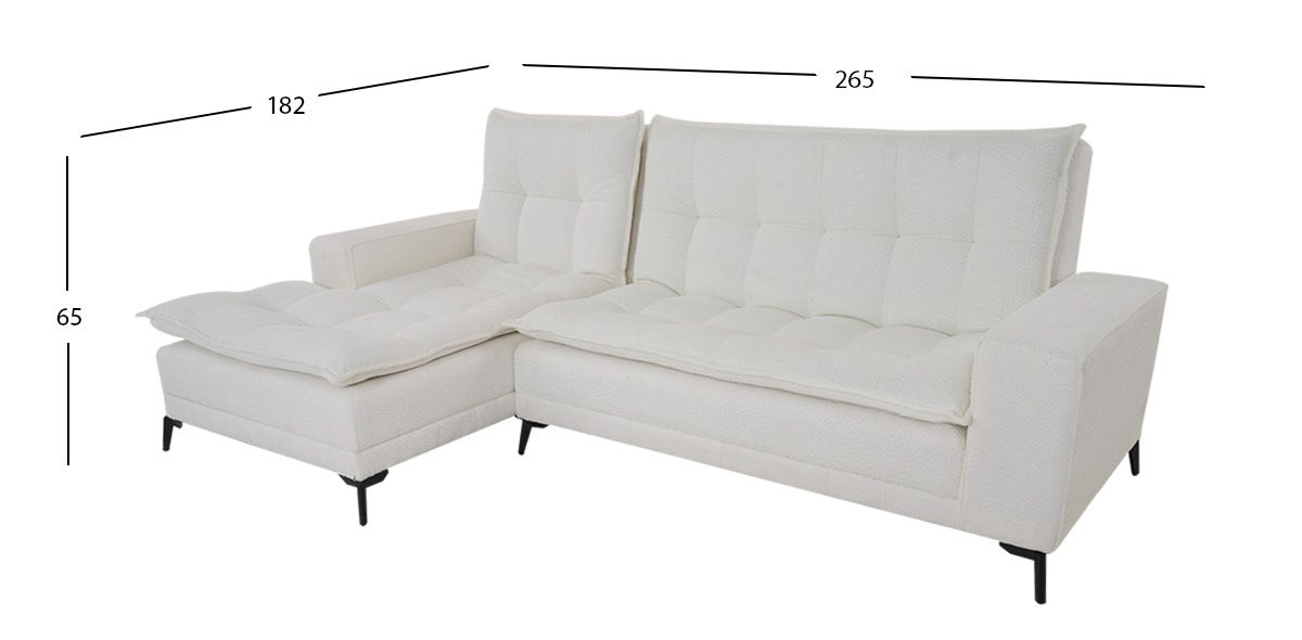 Sala En L Con Respaldo Abatible Izquierda Jennifer Beige