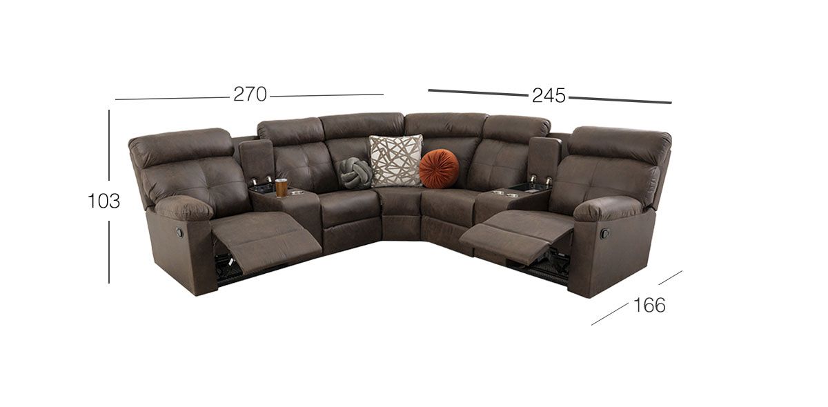 Sala Modular Con Reclinable Liam Plus Café