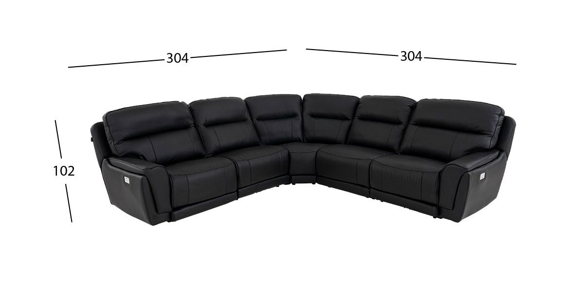 Sala Reclinable Modular Piel Darno Negro (Boal)