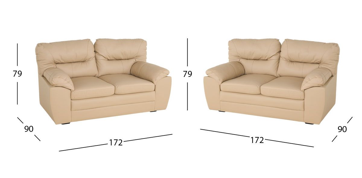 Sala Piel Pisa Beige 2 Piezas