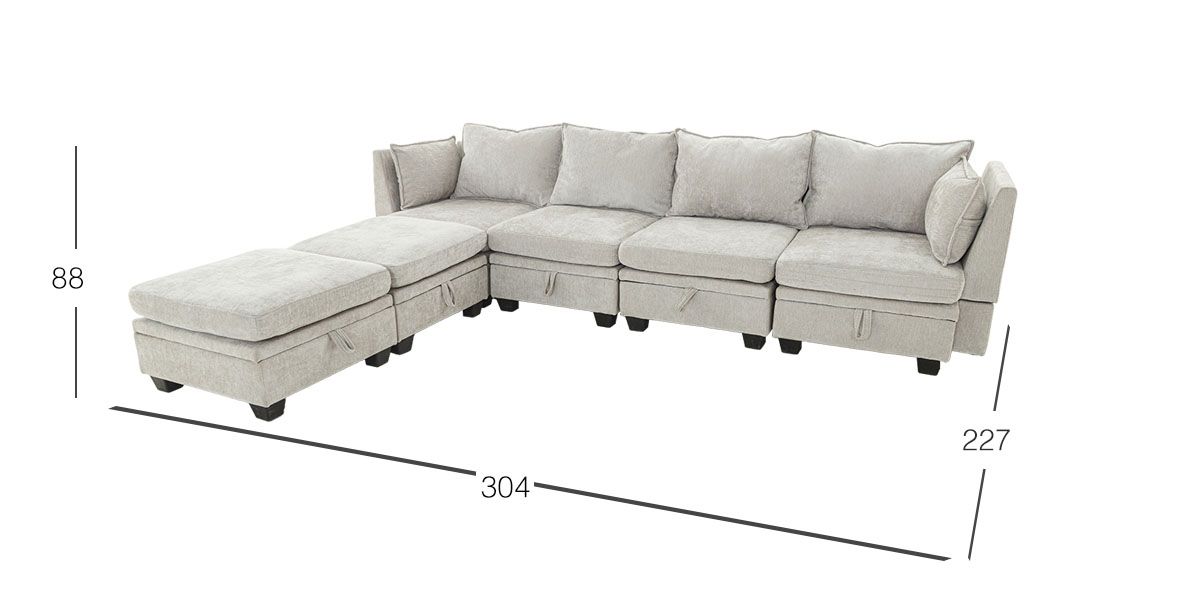 Sala Modular Glimer Gris