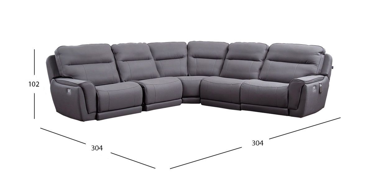 Sala Modular Darno Curvo Gris Oxford (Boal)