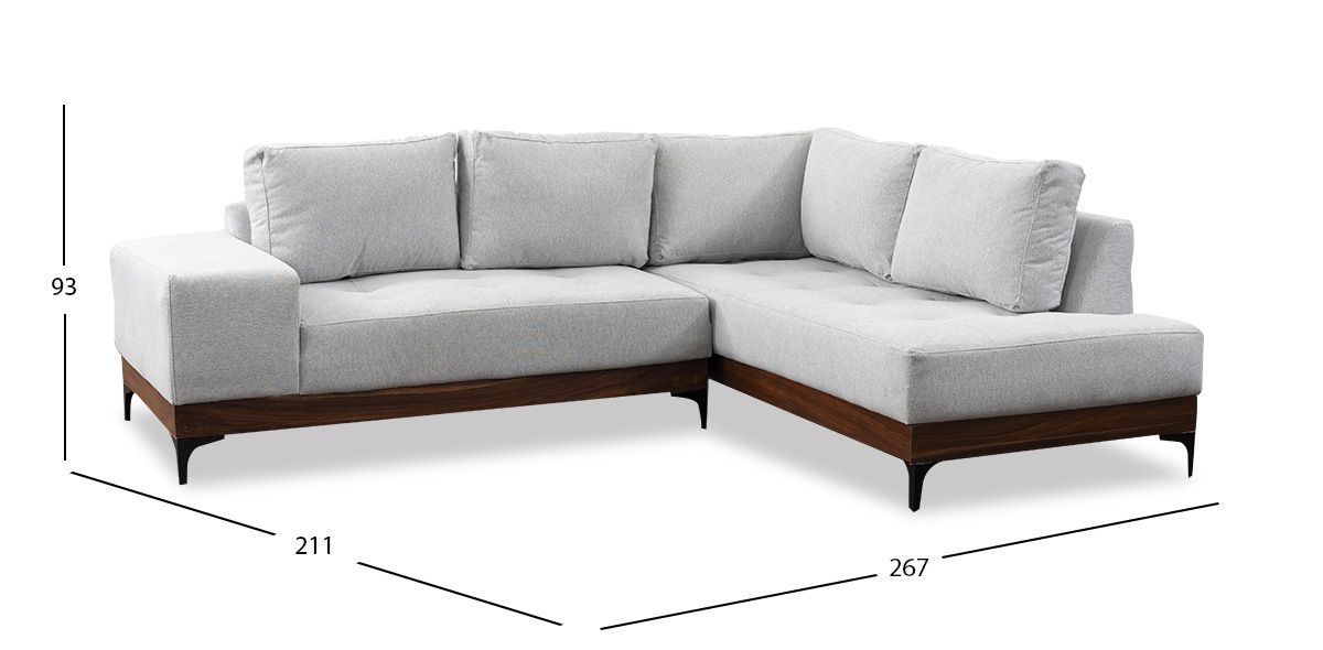  Sala Modular Derecha Fiorella Gris