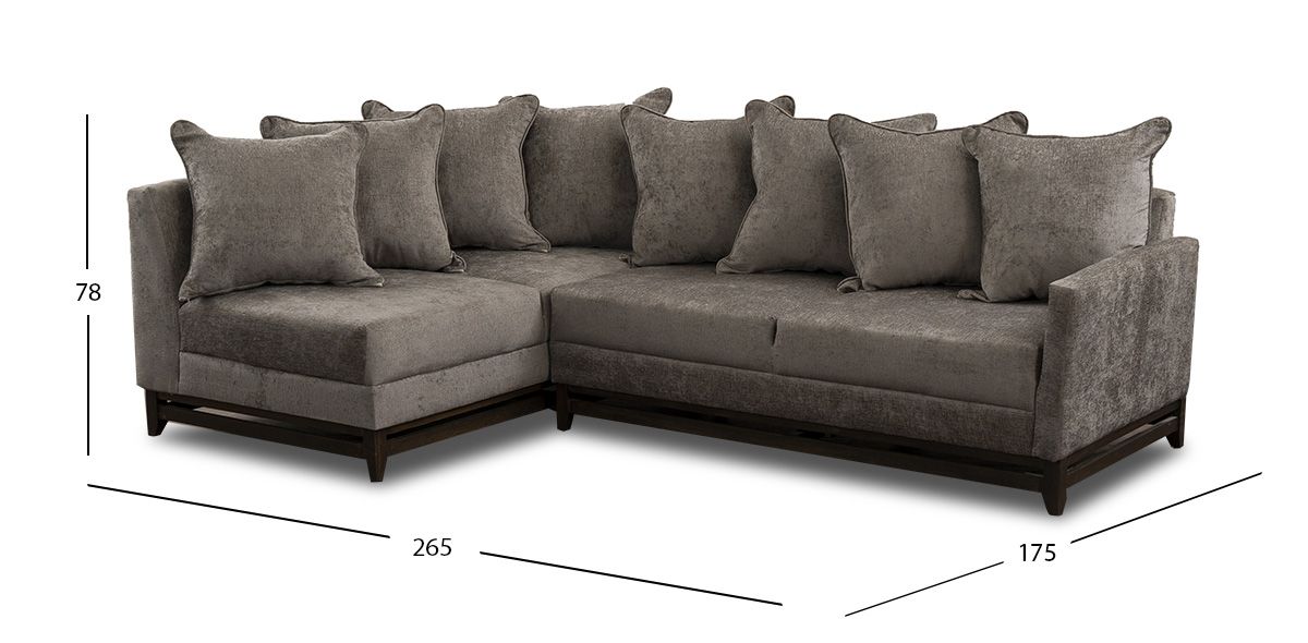 Sala Modular Izquierda Adelei Gris Charcoal