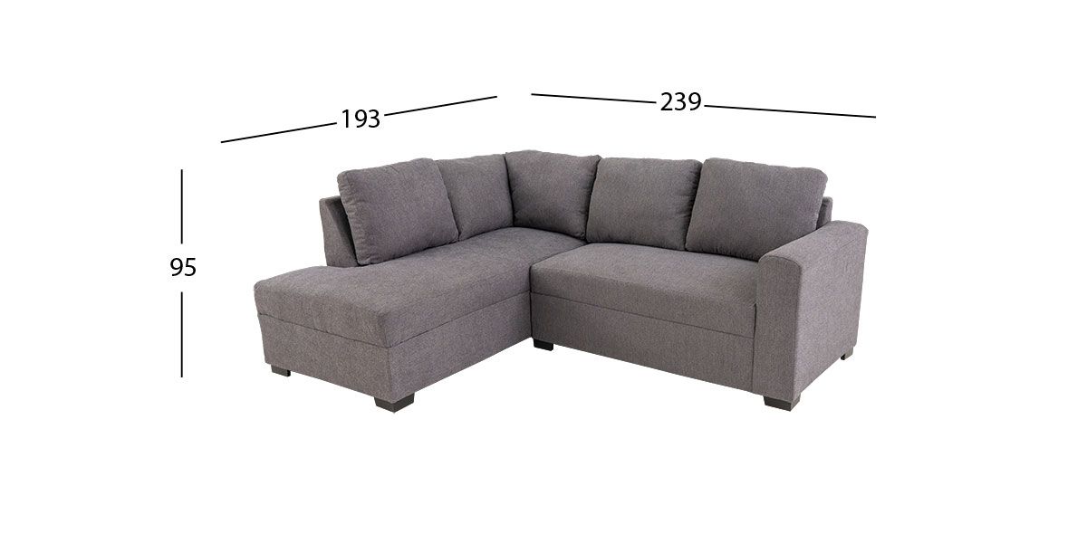 Sala Modular Izquierda Anya New Gris Grafito