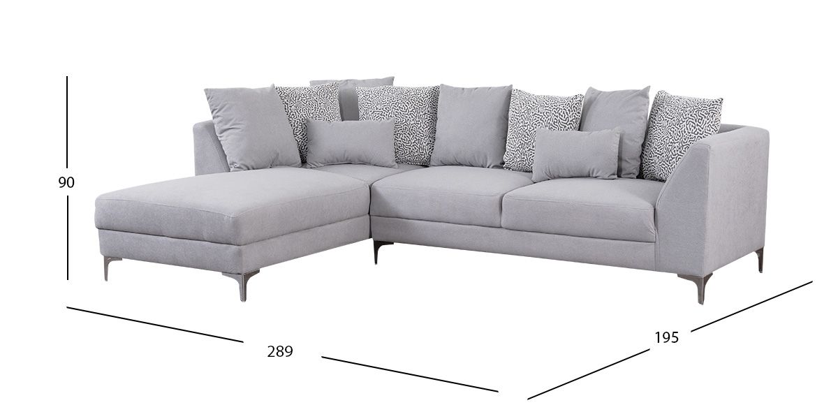 Sala En L Izquierda Alexia Gris