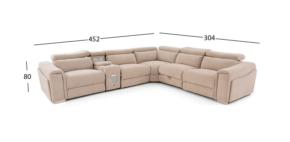 Sala Modular Con Reclinables Eléctricos Y Sistema De Sonido Envolvente Beat Beige