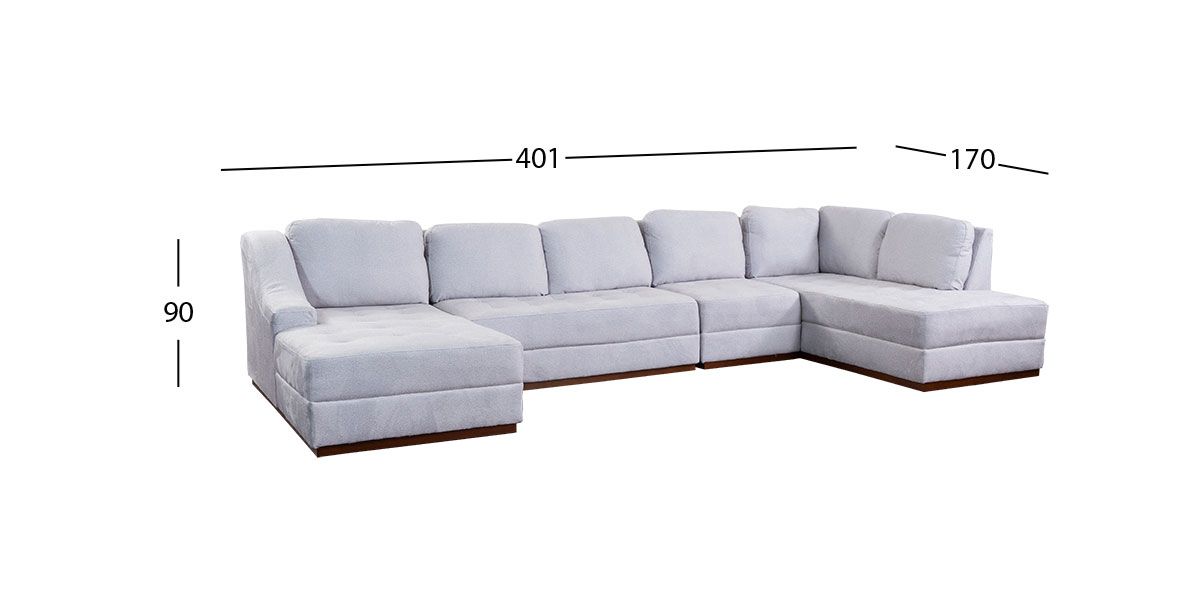 Sofá 3 Plazas Brazo Derecho Tifany Plus Blanco