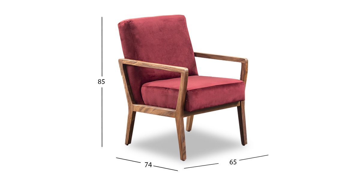 Sillón Ocasional Parota/Terciopelo Donovan Vino