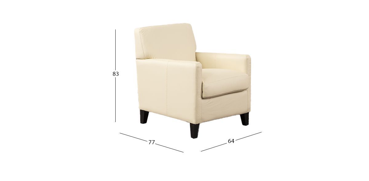 Sillón Piel Match Ocasional Elix Hueso