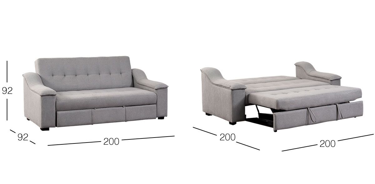 Sofá Cama Memory Foam Jazmin Gris