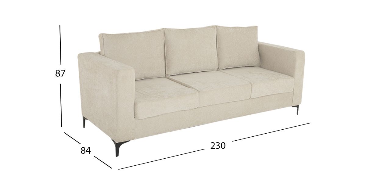 Sofá 3 Plazas Perú Beige