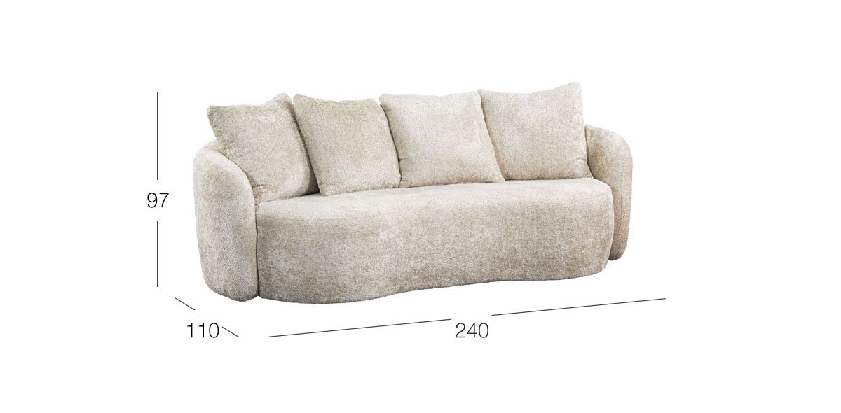 Sofá 3 Plazas Cornelia CL Beige