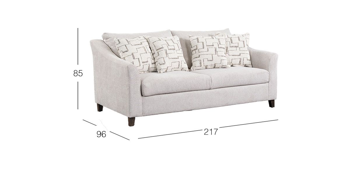 Sofá 3 Plazas Geovanna Beige