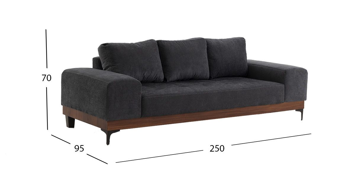 Sofá 3 Plazas Maya Gris Oxford