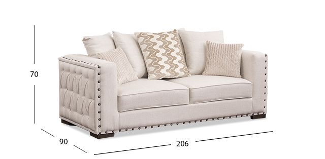 Sofá 3 Plazas Morris Ivory