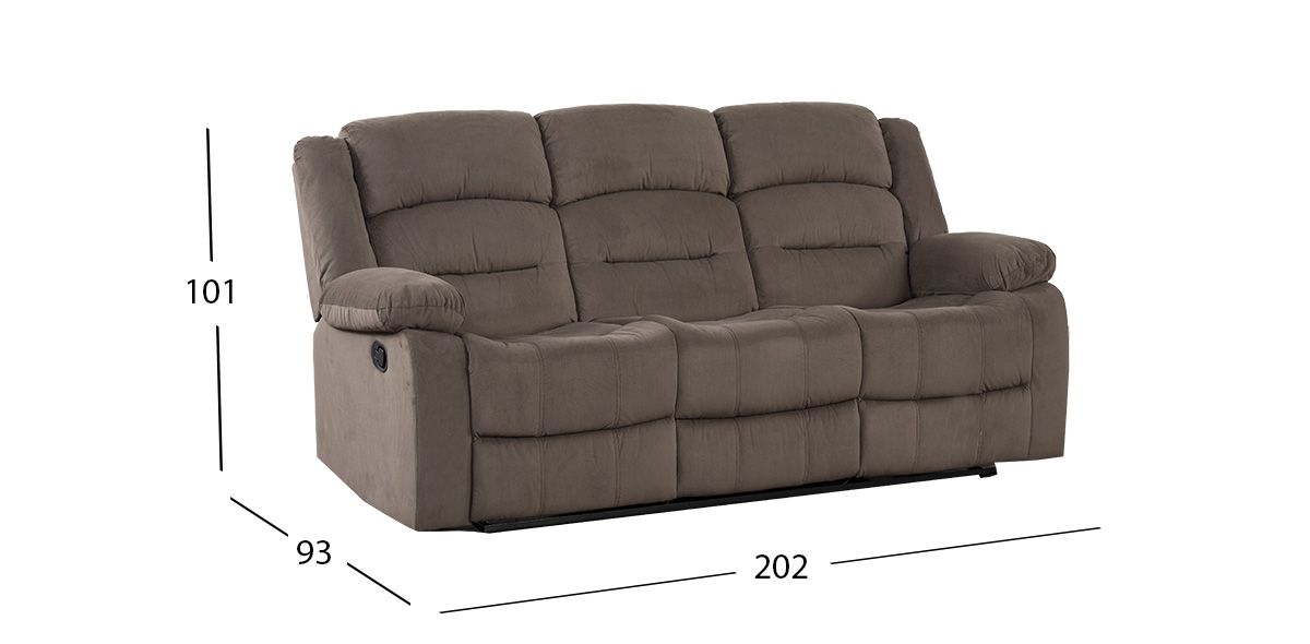 Sofá 3 Plazas Con 2 Reclinables Melbury Café