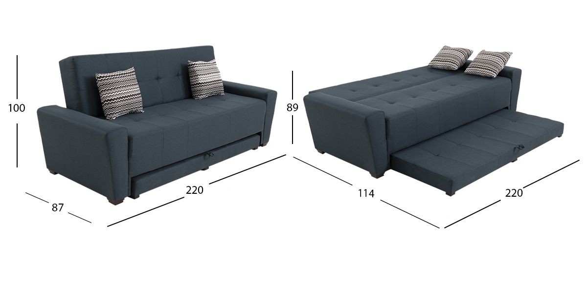 Sofá Cama con Cama Baja Irlanda New Azul