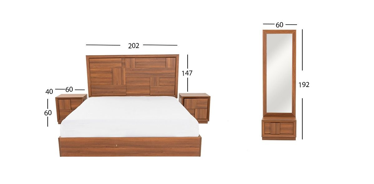 Recámara King Size Atenas Parota 4 Pzs